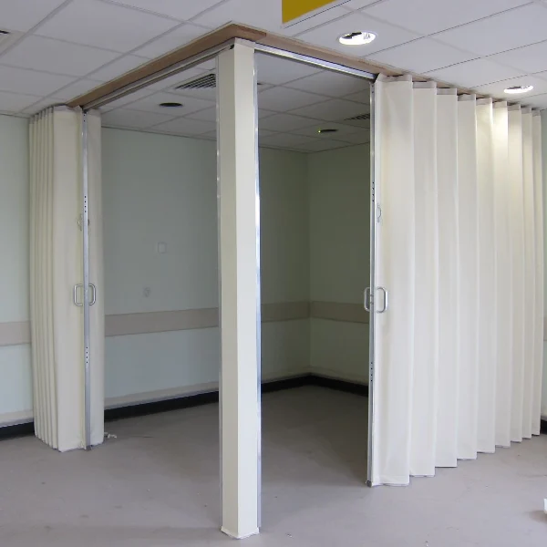 White PVC folding door in an office setting (1)